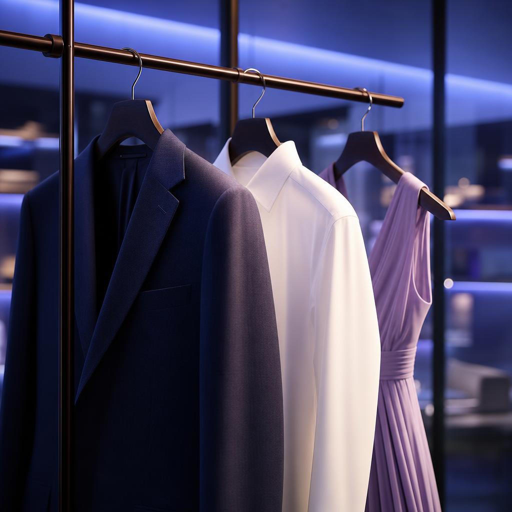 Premium garments hanging neatly, ready for dry care